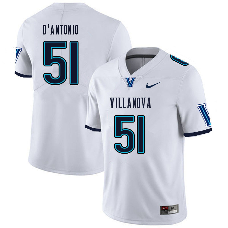 Men #51 Joey D'Antonio Villanova Wildcats College Football Jerseys Sale-White - Click Image to Close